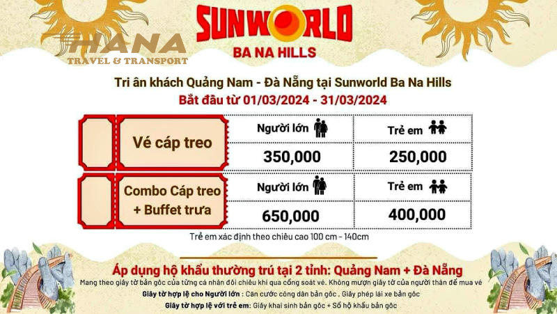 Cập nhật bảng giá vé buffet Bà Nà Hills 2025