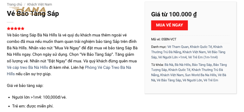 Cập nhật giá vé bảo tàng tượng sáp bà nà hills 2024
