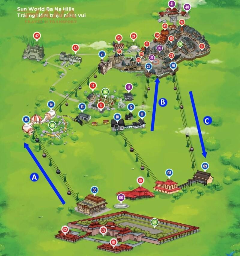 Chi tiết các tuyến cáp treo tại Bà Nà Hills