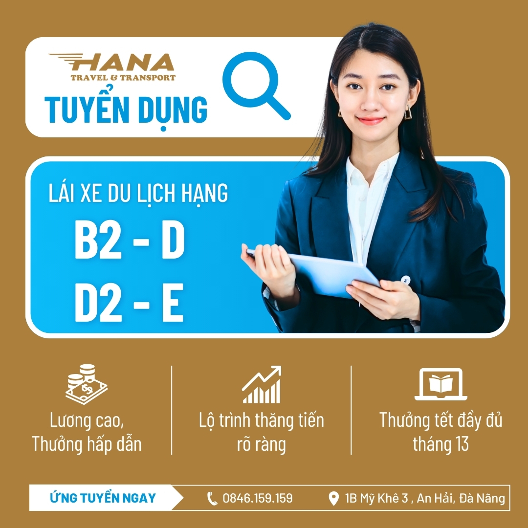 Tuyển dụng tài xế lái xe du lịch Hana Travel tháng 02/2026