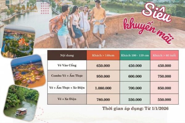 Bảng giá vé Vinpearl Nam Hội An 2026